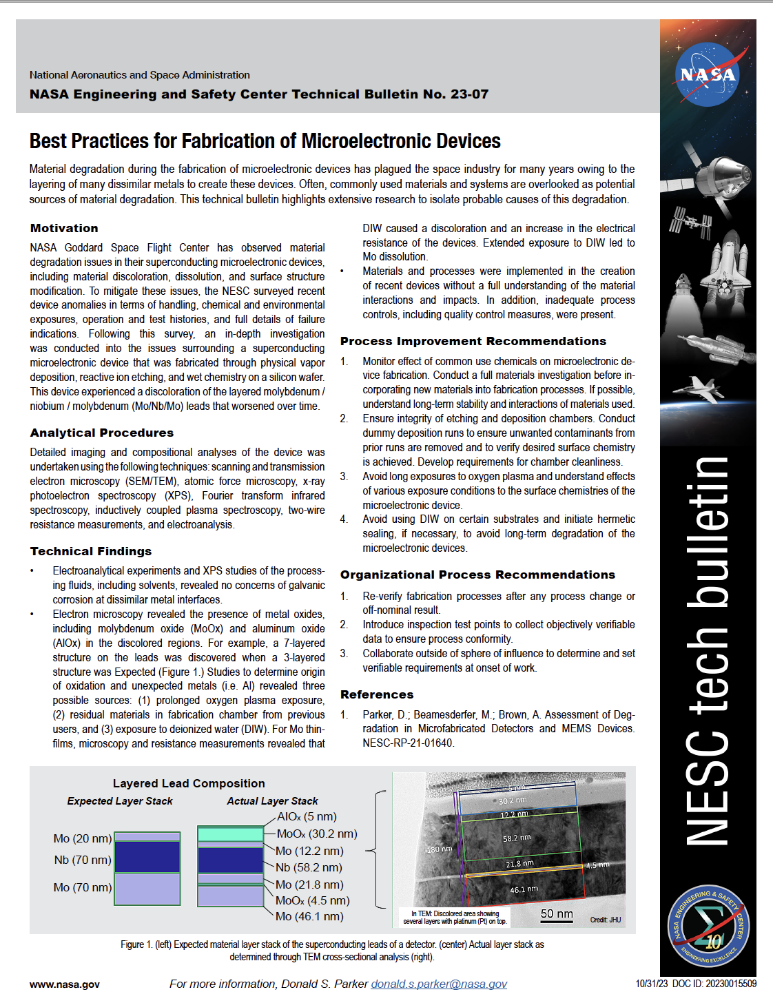 23-07: Best Practices for Fabrication of Microelectronic Devices