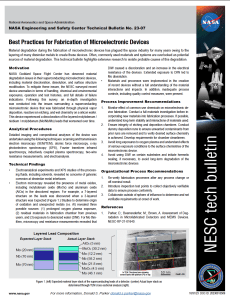 Technical Bulletin 23-07: Best Practices for Fabrication of Microelectronic Devices