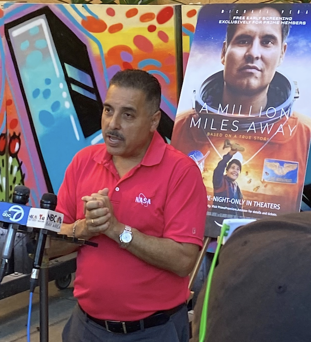Jose Hernandez during the media interviews about the movie "A Million Miles Away."