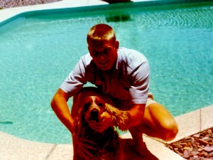 In the summer of 1967, Bill Shepherd and his dog Rufus at home.