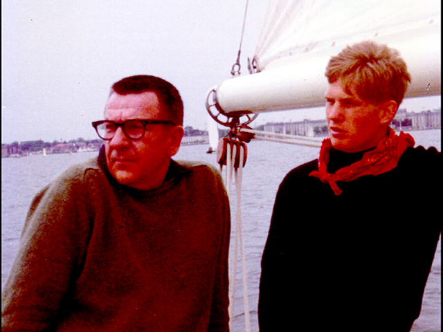 Bill Shepherd and his father in 1970 on the sailboat, Jubilee III.