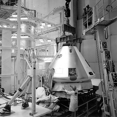Breaking News Picture of the advent of the Skylab 4 Expose Module (CM), entrance, and Service Module, partly hidden at left, within the Manned Spacecraft Operations Constructing (MSOB) at NASA’s Kennedy Condominium Center in Florida