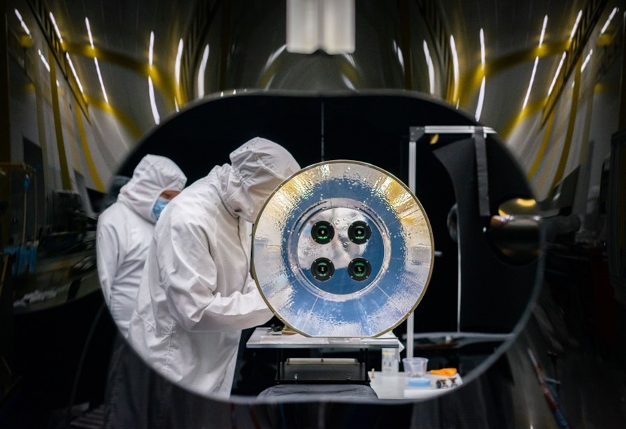 Image of scientist preparing the optical assembly for AWE(Atmospheric Waves Experiment)