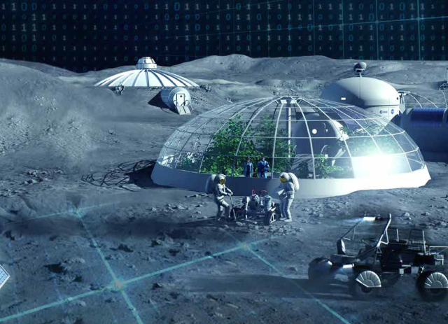 cover of the NASA Stennis Strategic Plan for 2024-2028 shows explorers gardening with a view of earth in the background