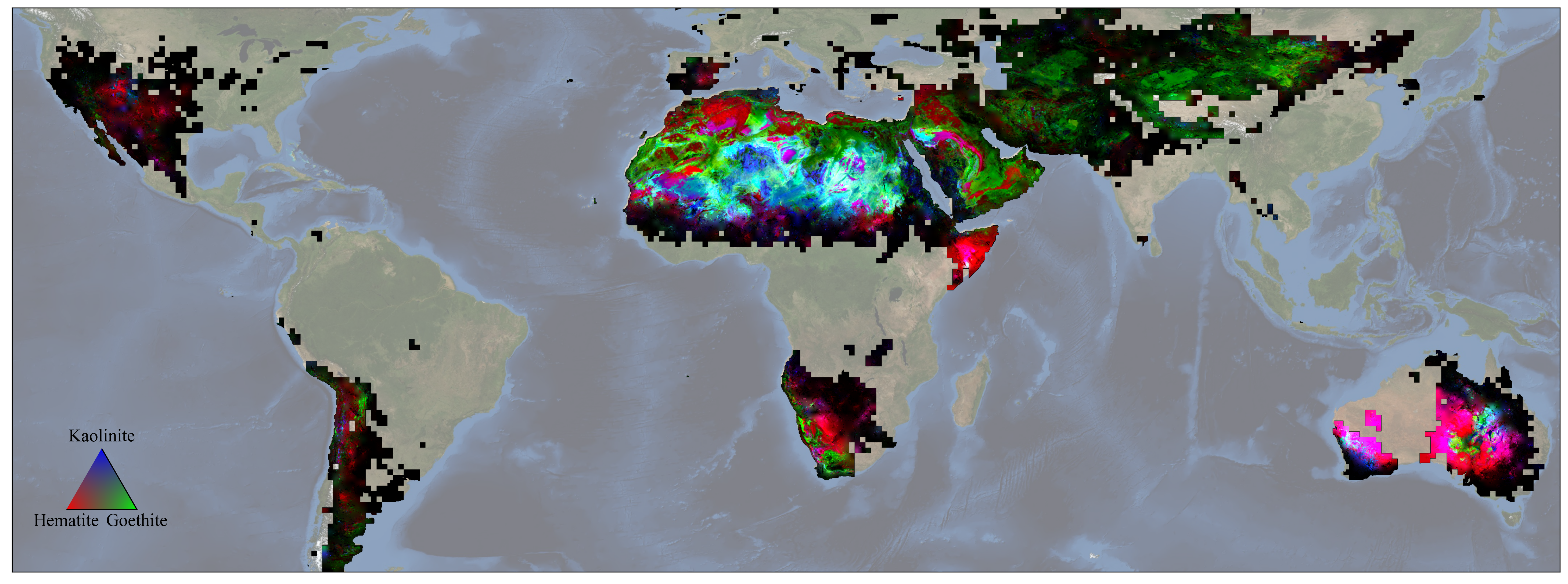 NASA Sensor Produces First Global Maps of Surface Minerals in Arid Regions