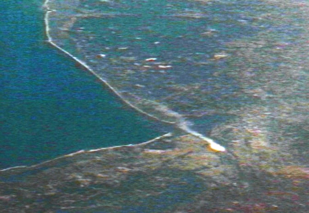 This still image, taken from video sent from the International Space Station on Tuesday, shows a smoke plume rising from the Manhattan area of New York City. This view was taken by Space Station Commander Frank Culbertson as the Space Station flew over New York at an altitude of approximately 250 miles.