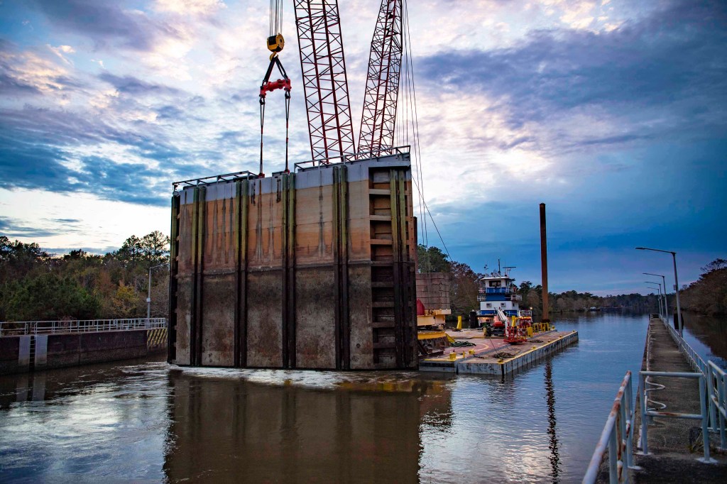 refurbished gates in the channel at NASA Stennis