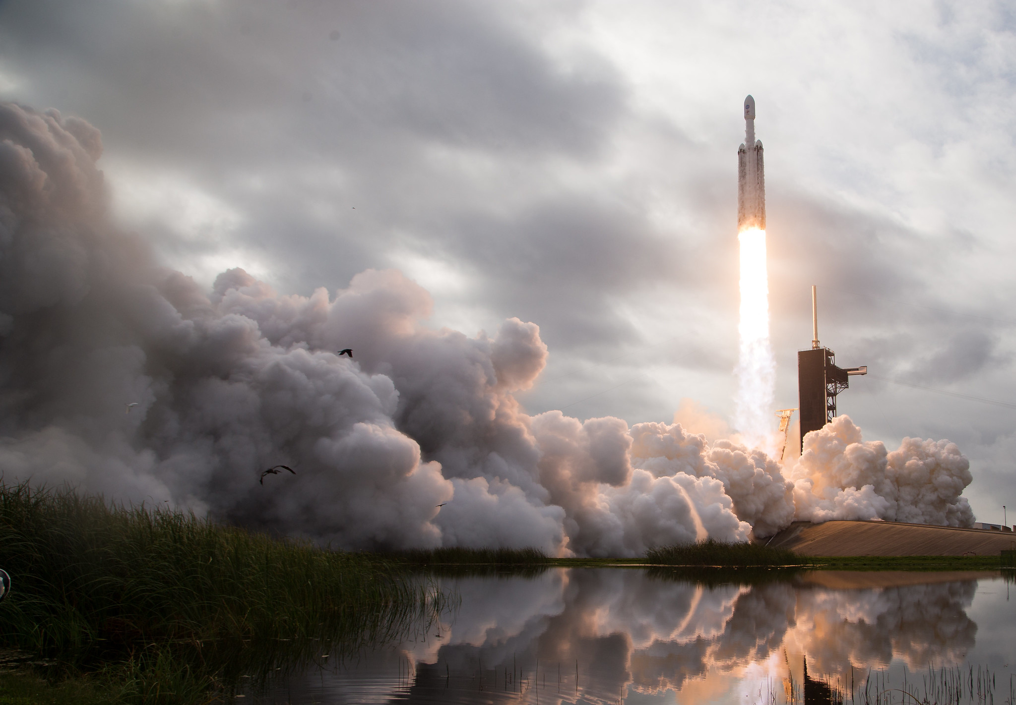A SpaceX Falcon Heavy rocket with the Psyche spacecraft onboard is launched from Launch Complex 39A, Friday, Oct. 13, 2023, at NASA’s Kennedy Space Center in Florida.