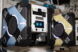 iss070e035108 (Nov. 30, 2023) -- Two of the International Space Station's free-flying robots, Astrobee, are pictured at their docking station aboard the orbiting laboratory. Working autonomously or via remote control, Astrobee is designed to help crews complete tasks around the station to help astronauts reduce time they spend on routine duties.