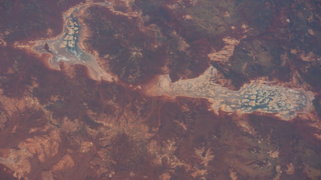 A portion of the Great Victoria Desert is pictured in Western Australia as the International Space Station orbited 263 miles above.