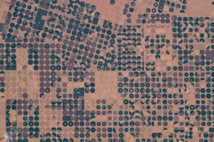 Agricultural activities are pictured in the northern Saudi Arabian town of Tabarjal as the International Space Station orbited 259 miles above.