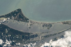 Cape Canaveral on Florida's Atlantic coast, near Cape Canaveral Space Force Station and NASA's Kennedy Space Center, is pictured from the International Space Station as it orbited 260 miles above the Sunshine State.