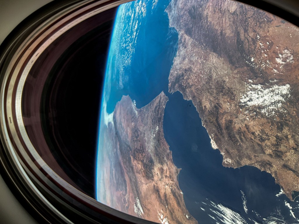 iss069e086298 (Aug. 27, 2023) --- This view of Earth was captured from a window on the SpaceX Dragon Endurance spacecraft as it approached the International Space Station. Pictured below is the Strait of Gibraltar that connects the Atlantic Ocean to the Mediterranean Sea, which separates the continents of Europe and Africa.