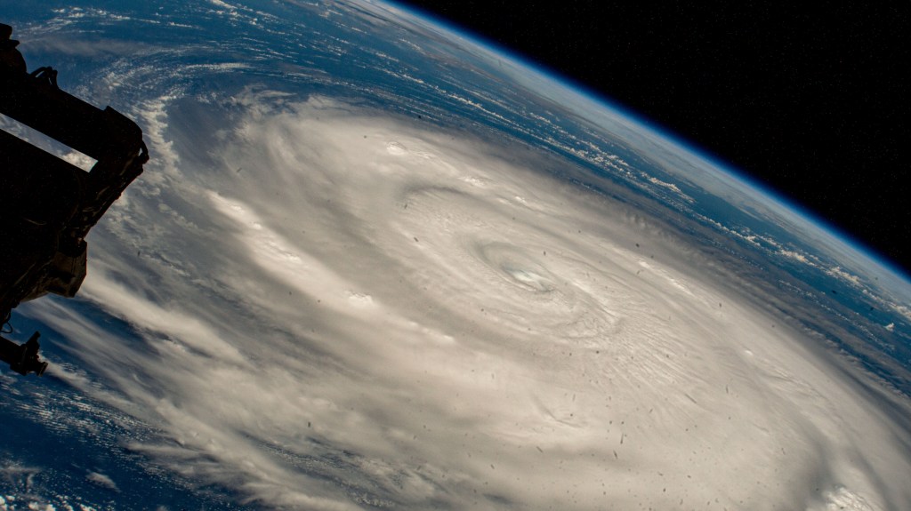 Hurricane Franklin is pictured in the Atlantic Ocean as the International Space Station orbited 261 miles above.