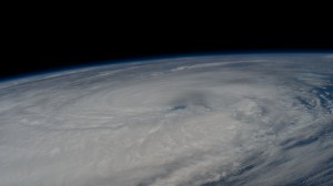 Hurricane Hilary is pictured in the Pacific Ocean off the coast of Baja California from the International Space Station as it orbited 262 miles above.