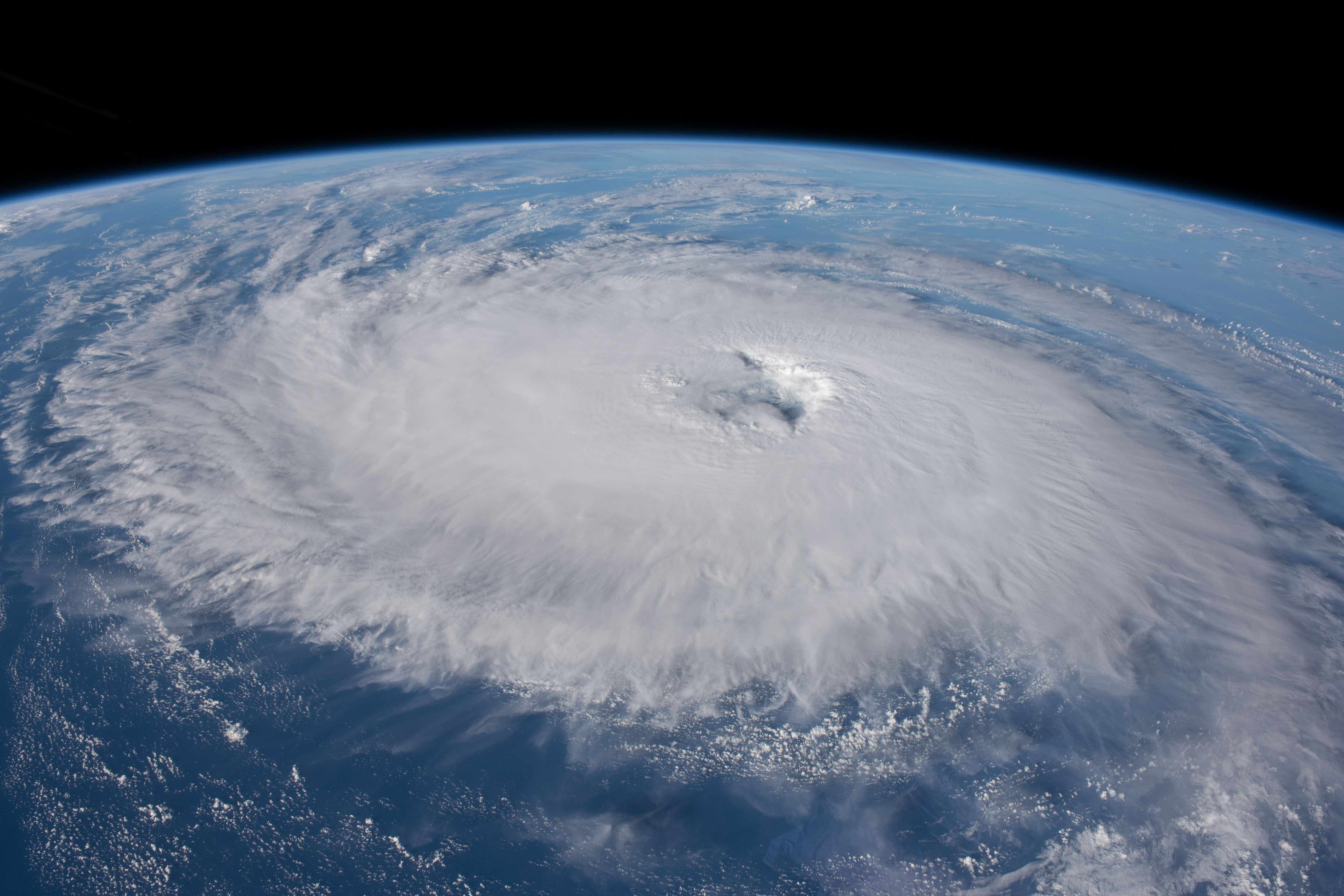 Category 1 Hurricane Nigel is pictured on a northeasterly track in the Atlantic Ocean as the International Space Station orbited 258 miles above.
