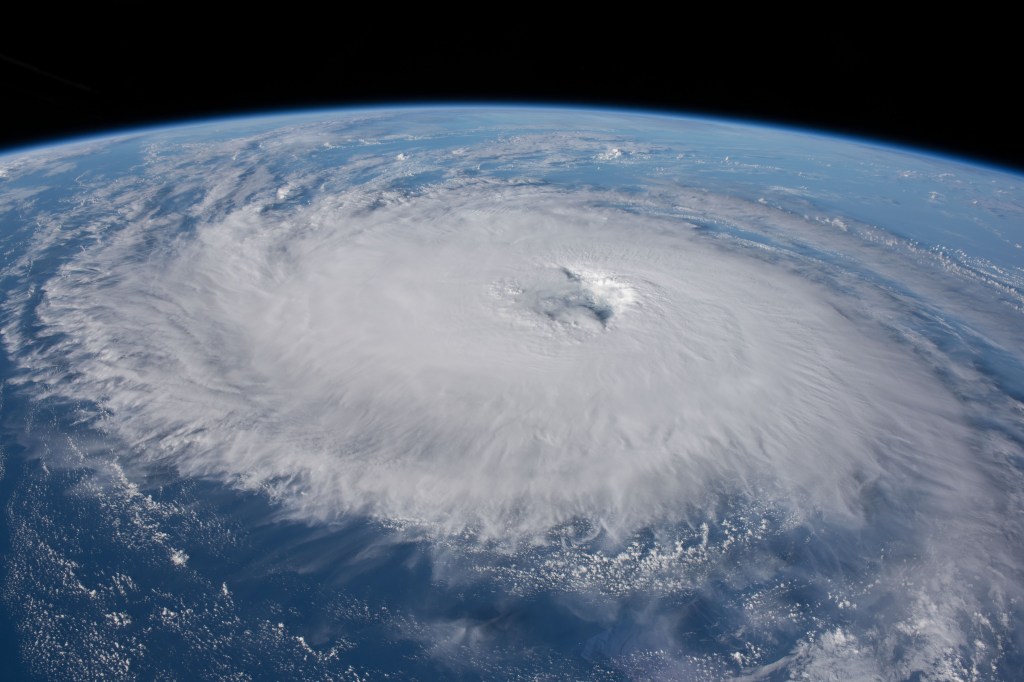 Category 1 Hurricane Nigel is pictured on a northeasterly track in the Atlantic Ocean as the International Space Station orbited 258 miles above.