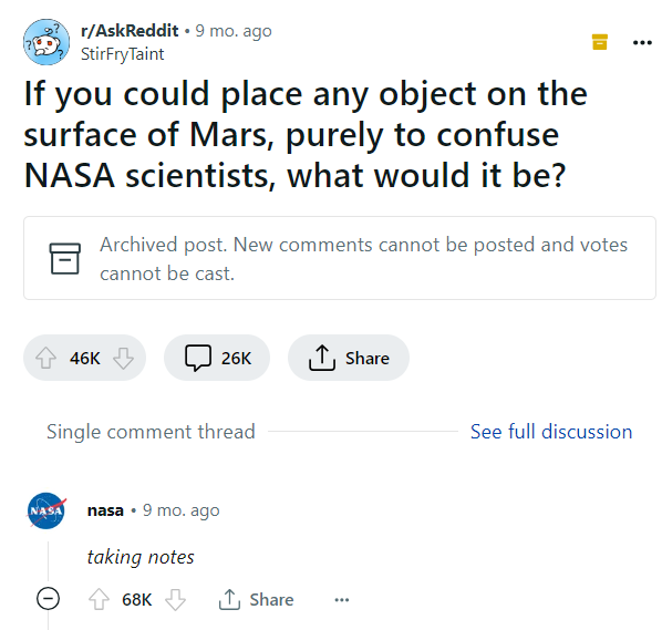 AskReddit post