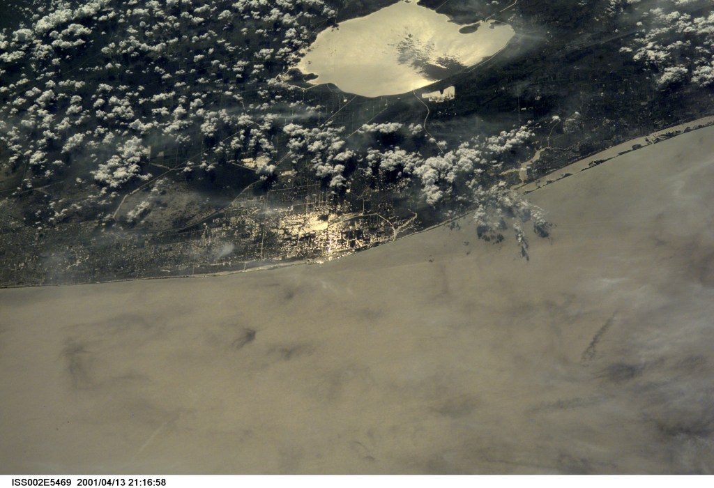 The Atlantic Coast of parts of southern Florida was captured with a digital still camera by one of the Expedition Two crew members aboard the International Space Station (ISS). Among recognizable points are Palm Beach, West Palm Beach (near center frame), the Indian River (near the coast) and Lake Okeechobee (top center). This was one of a series of images of southern Florida that were captured by the Expedition Two crew on April 13, 2001.