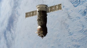 The trash-packed Roscosmos Progress 84 cargo craft departs the International Space Station as both spacecraft orbited 263 miles above northeast Asia.