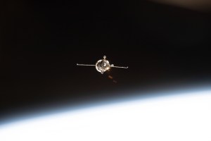The Progress 86 cargo craft approaches the International Space Station's Poisk module ahead of its docking at 6:18 a.m. EST.