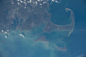 Rhode Island and Massachusetts, including Cape Cod Bay and the islands of Martha's Vineyard and Nantucket, are pictured from the International Space Station as it orbited 261 miles above the notheastern United States.