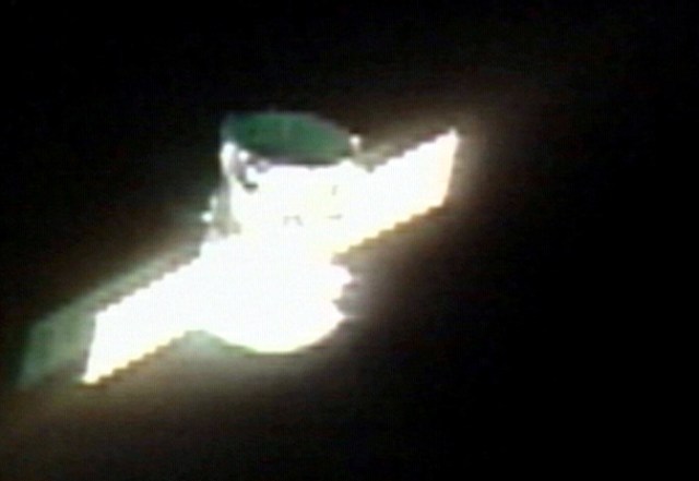 This video grab shows the Progress instrumentation and propulsion section of the Pirs Docking Compartment. The section was jettisoned, leaving the Pirs attached to the Zvezda Service Module of the International Space Station (ISS), where it will serve as a docking port for future Russian vehicles arriving at the ISS and as an airlock to accommodate space walks out of the Station's Russian segment.
