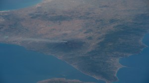 Mount Etna, Europe's tallest active volcano on the coast of Italy's island of Sicily, is pictured billowing with activity as the International Space Station orbited 263 miles above Bulgaria.