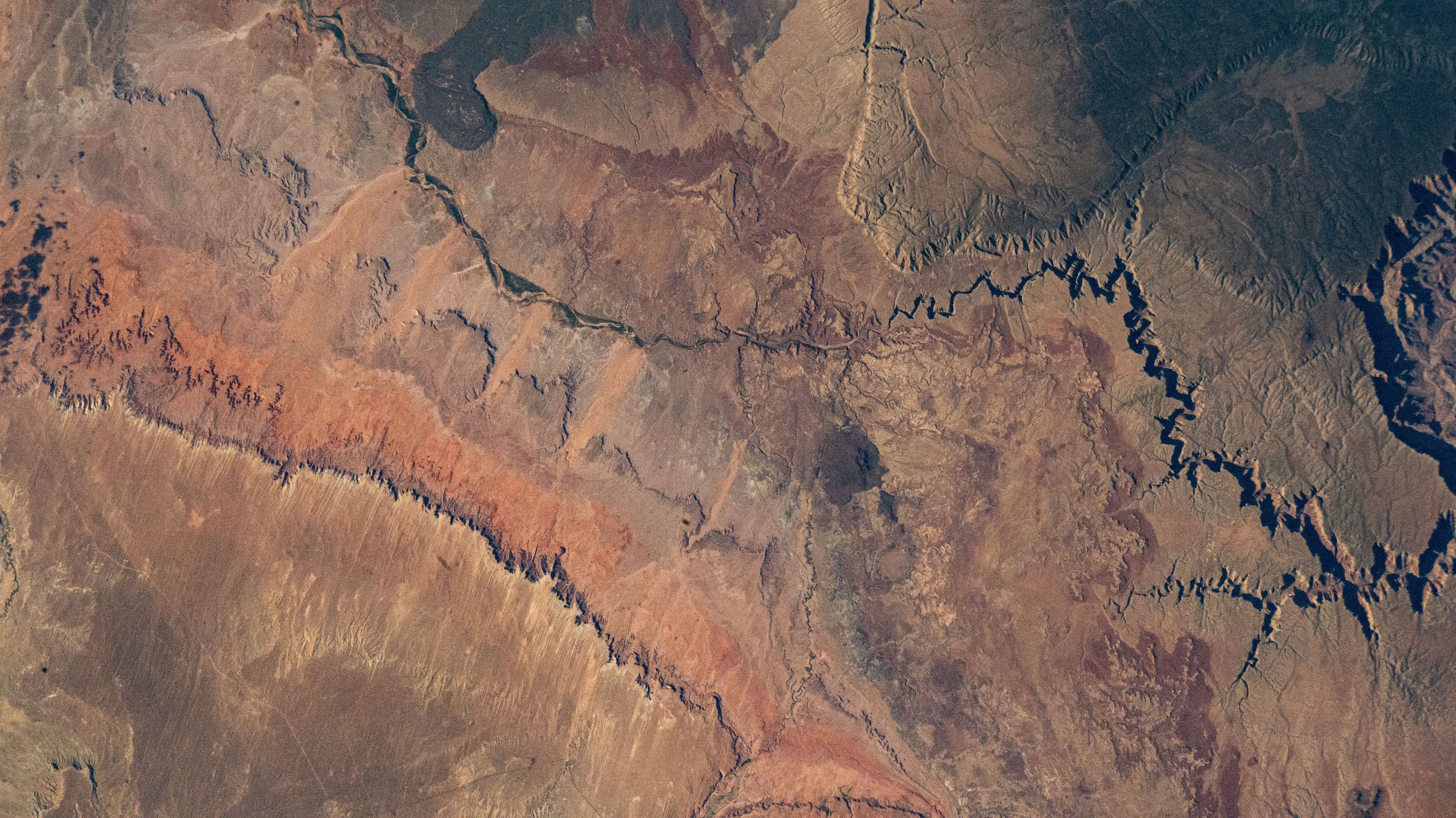 Navajo Nation, a Native American reservation in northeastern Arizona, is pictured from the International Space Station as it orbited 261 miles above the Grand Canyon State.