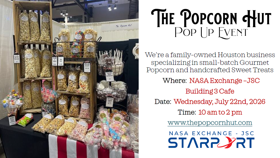 Decorative flyer for the Popcorn Hut.