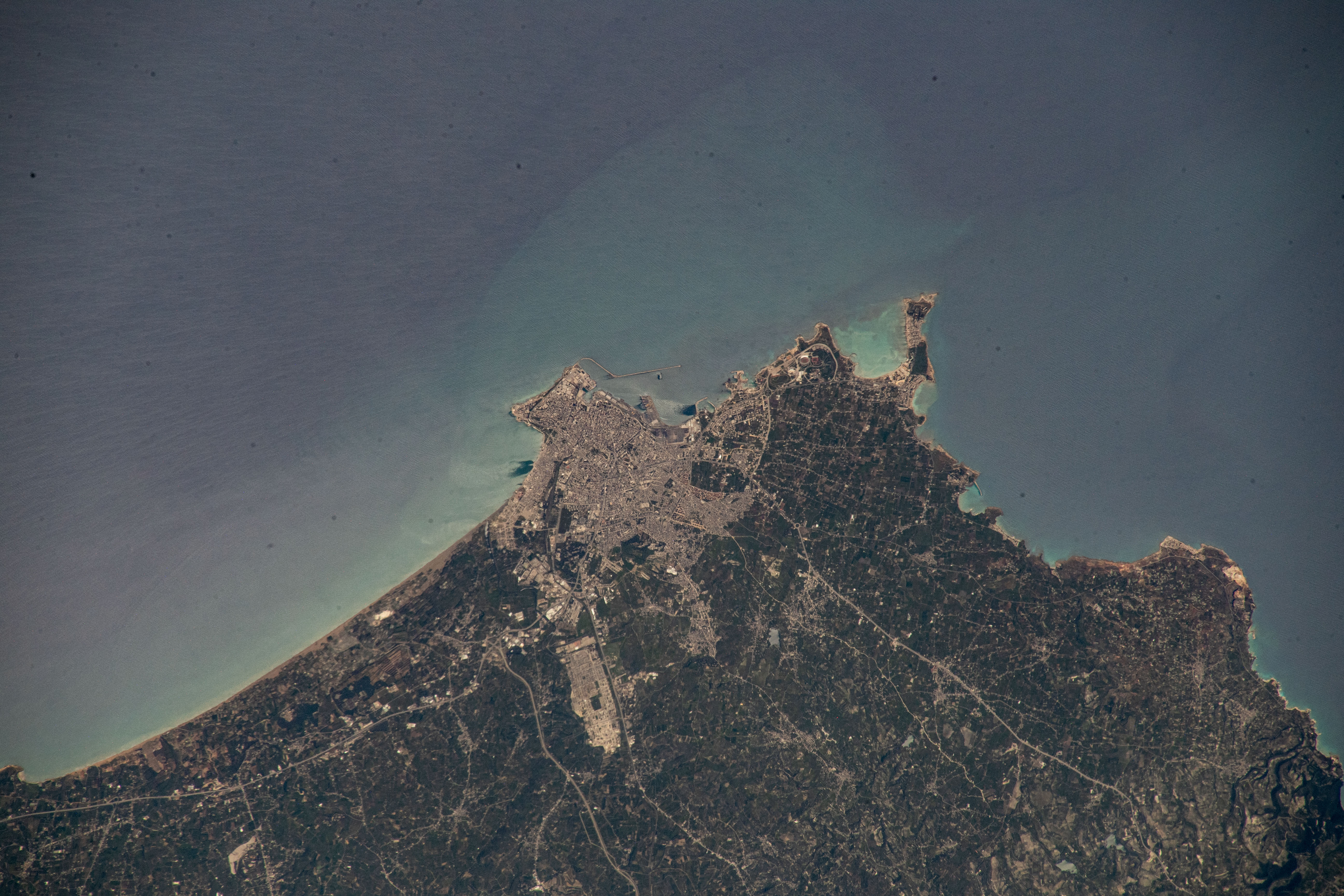 Syria's principal port city of Latakia, on the Mediterranean coast, was pictured by UAE (United Arab Emirates) astronaut and Expedition 69 Flight Engineer Sultan Alneyadi from the International Space Station as it orbited 262 miles above.