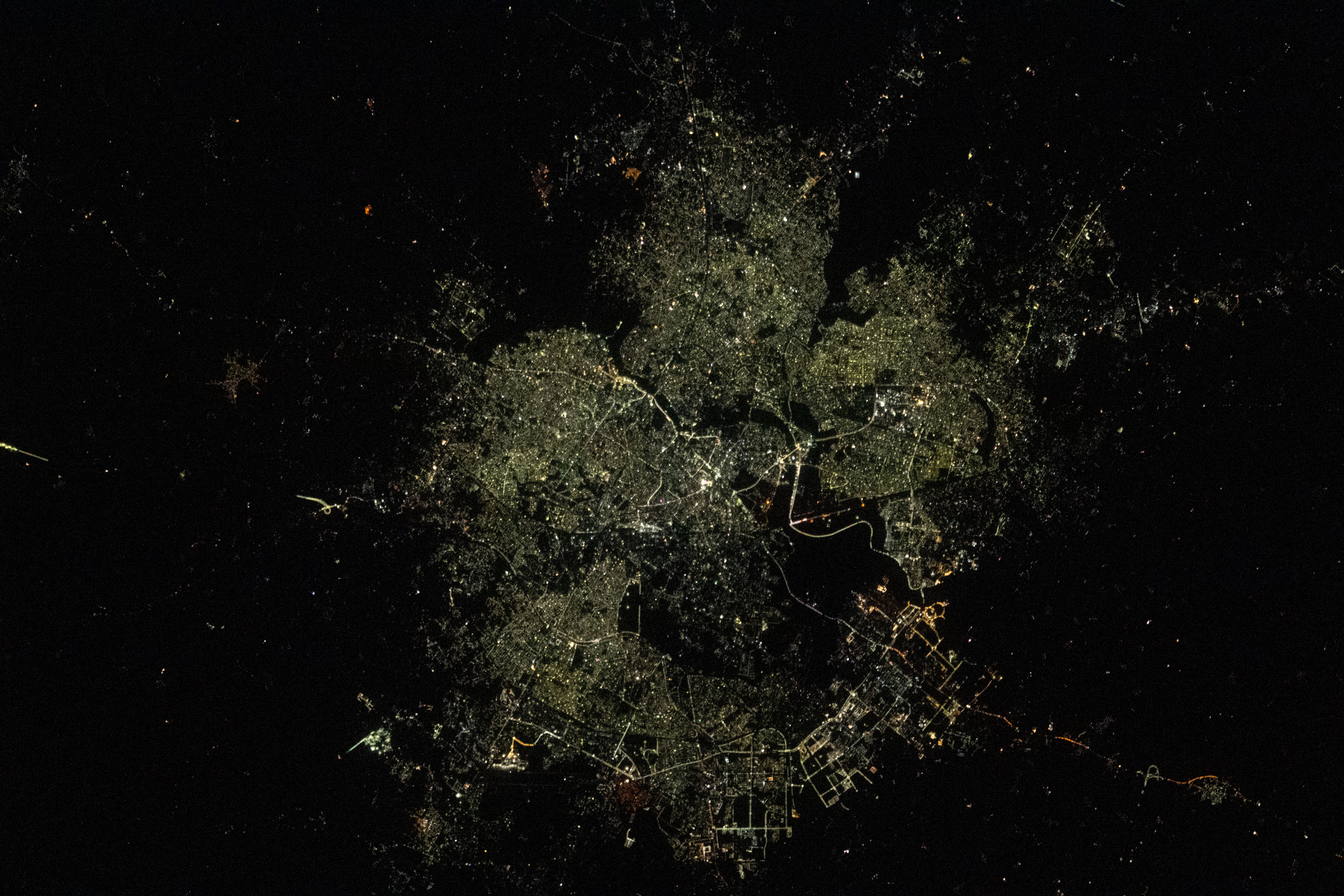 The city lights of Lucknow, in northern India, were pictured by UAE (United Arab Emirates) astronaut and Expedition 69 Flight Engineer Sultan Alneyadi from the International Space Station as it orbited 262 miles above.