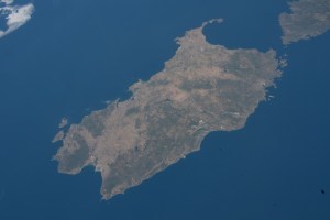 The Italian island of Sardinia and the French island of Corse (upper right) are pictured from the International Space Station as it orbited 263 miles above the Tyrrhenian Sea off the coast of Naples, Italy.