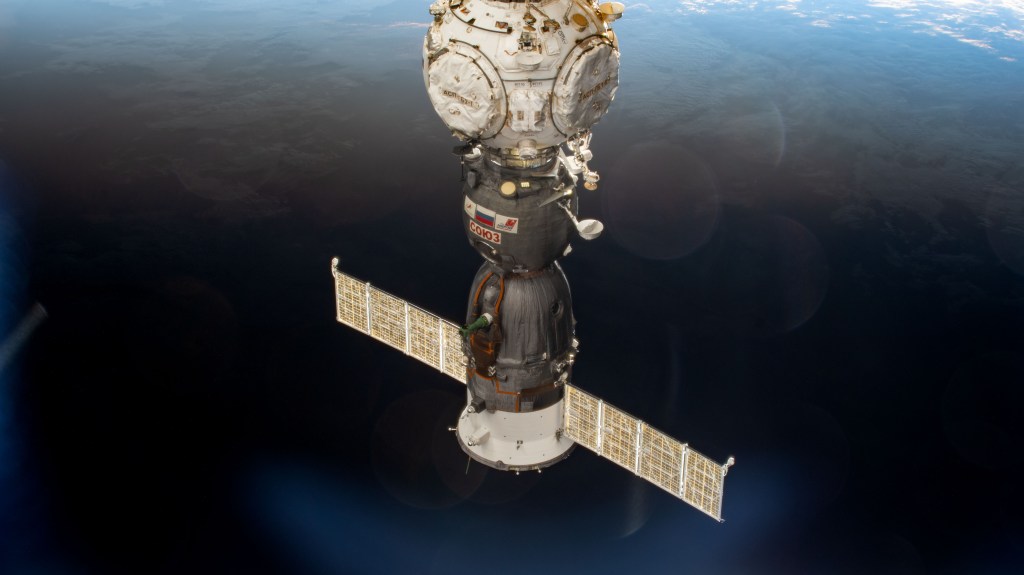 The Soyuz MS-23 crew ship is docked to the International Space Station's Prichal docking module after undocking and moving earlier from the Poisk module. Aboard the MS-23 during the 37-minute relocation maneuver were, NASA astronaut Frank Rubio with Roscosmos cosmonauts Sergey Prokopyev and Dmitri Petelin.