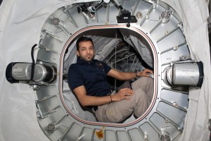UAE (United Arab Emirates) astronaut and Expedition 69 Flight Engineer Sultan Alneyadi poses for a portrait inside the Bigelow Expandable Activity Module, or BEAM.