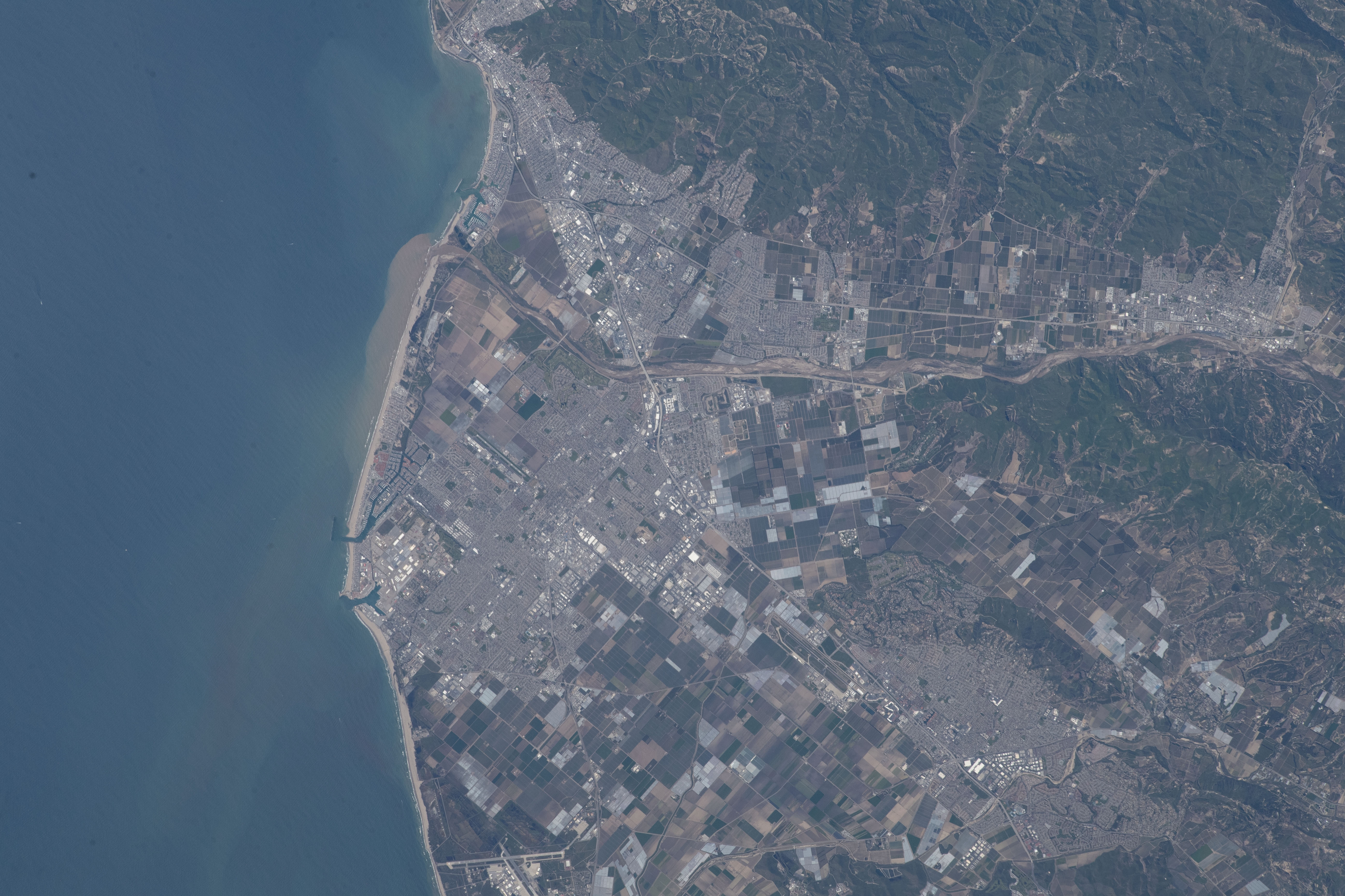 Ventura County, on the Pacific coast of California just north of Los Angeles, is pictured from the International Space Station at an altitude of 262 miles in this photograph from NASA astronaut and Expedition 69 Flight Engineer Woody Hoburg.