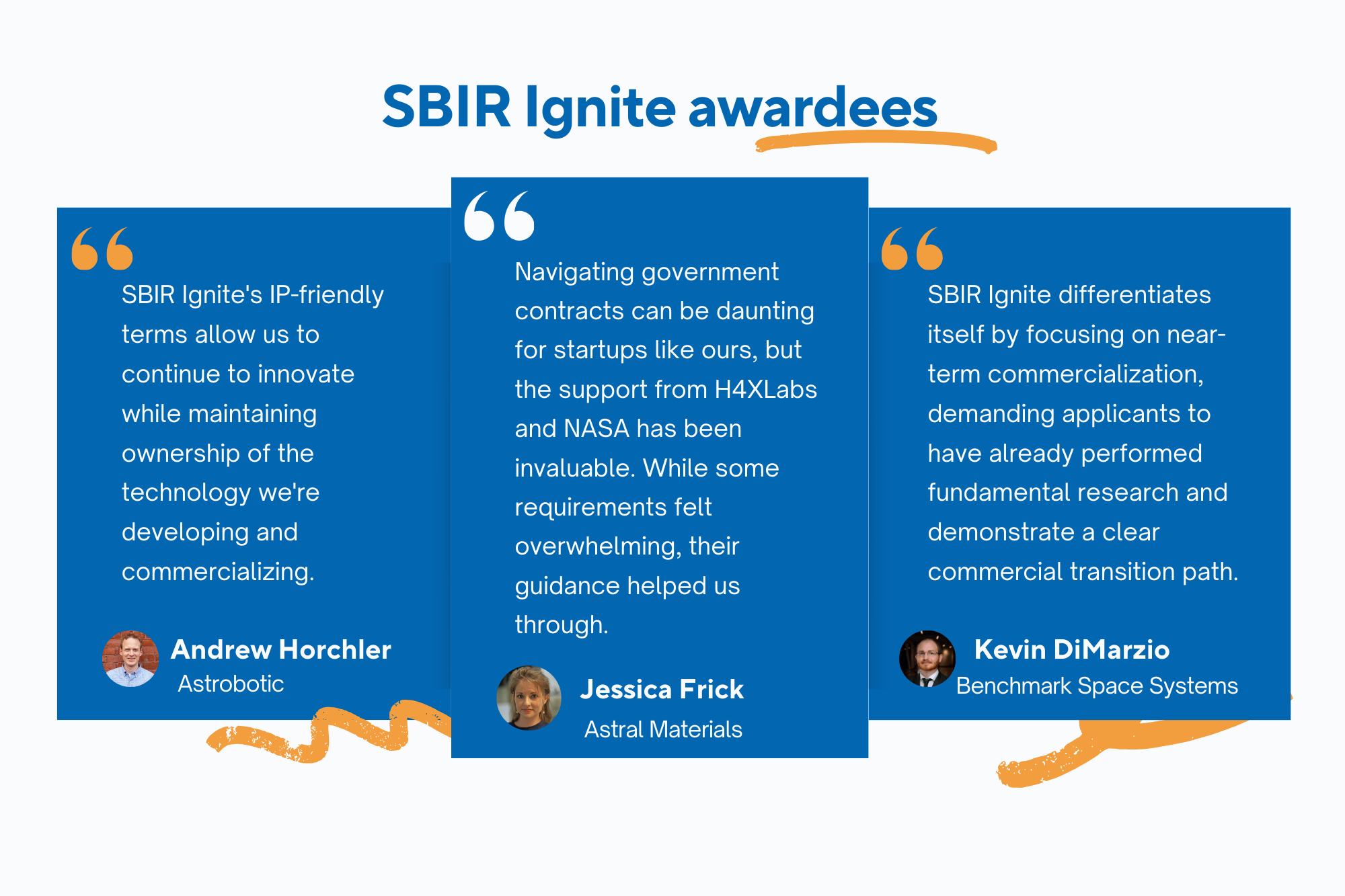 SBIR Ignite quotes from previous awardees