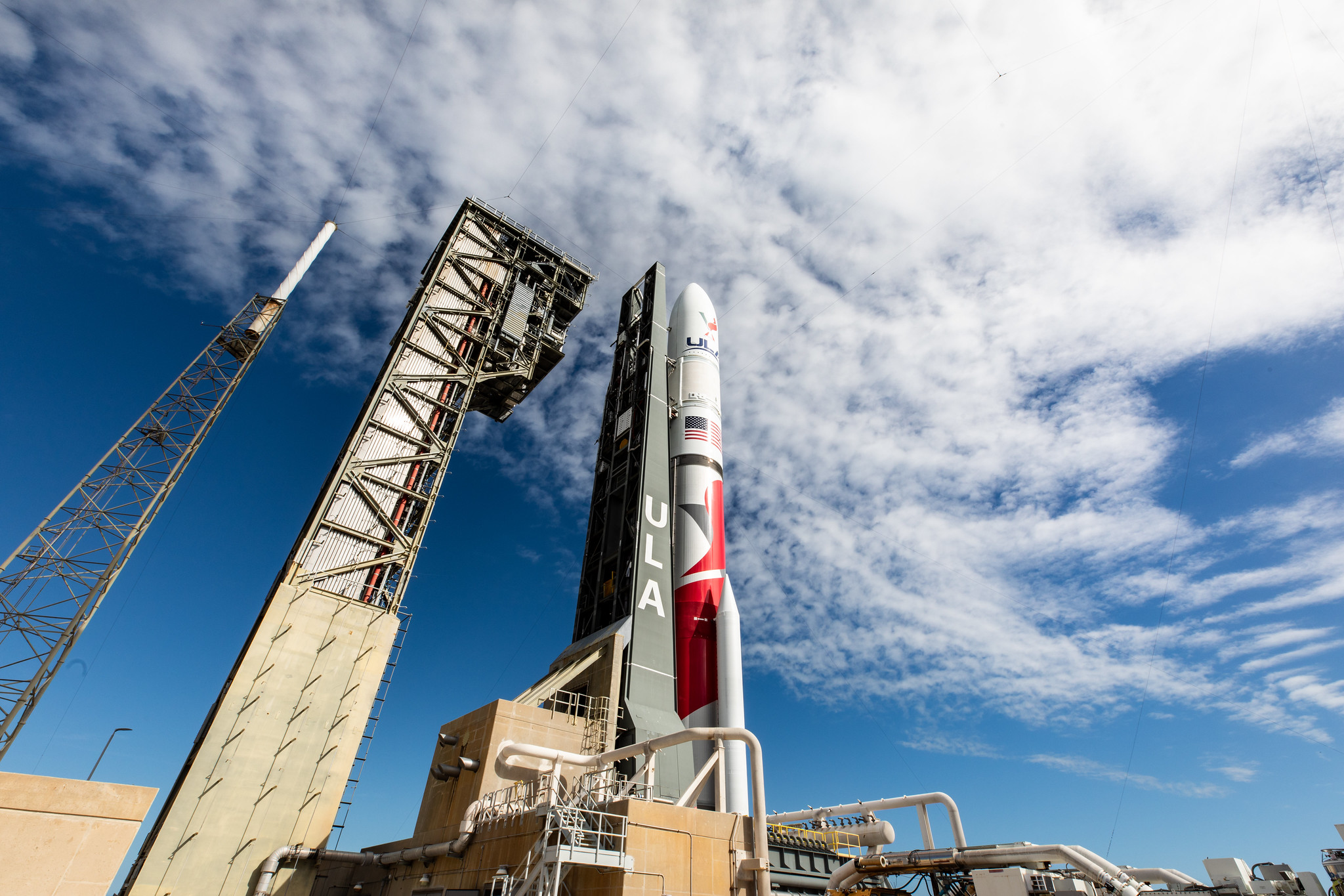 On Friday, Jan. 5, 2024, United Launch Alliance’s Vulcan rocket carrying Astrobotic’s Peregrine lunar lander is rolled out of the Vertical Integration Facility to the launch pad at Space Launch Complex 41 on Cape Canaveral Space Force Station in Florida in advance of a planned lift off at 2:18 a.m. EST Monday, Jan. 8, 2024.