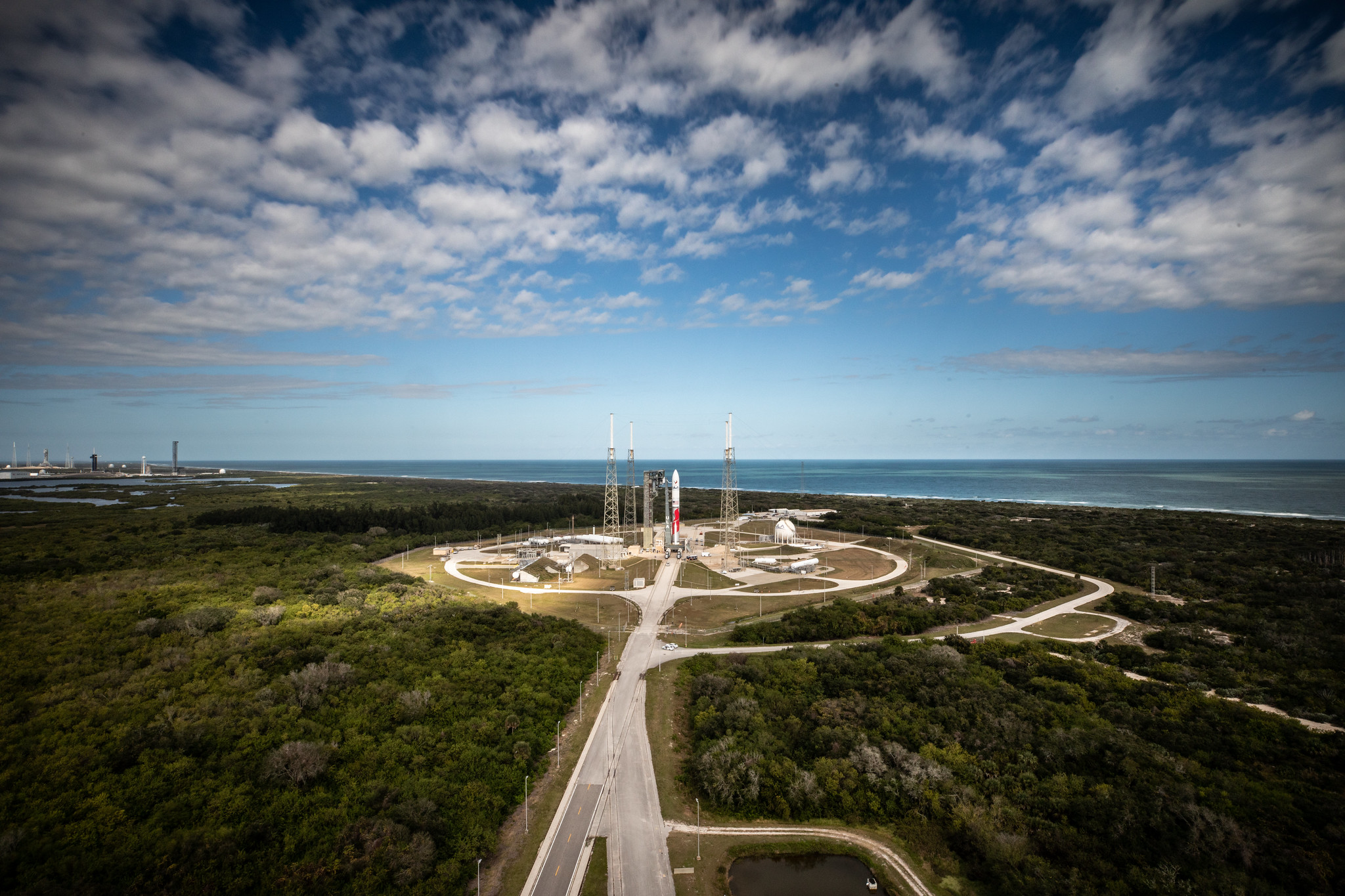 On Friday, Jan. 5, 2024, United Launch Alliance’s Vulcan rocket carrying Astrobotic’s Peregrine lunar lander is rolled out of the Vertical Integration Facility to the launch pad at Space Launch Complex 41 on Cape Canaveral Space Force Station in Florida in advance of a planned lift off at 2:18 a.m. EST Monday, Jan. 8, 2024.