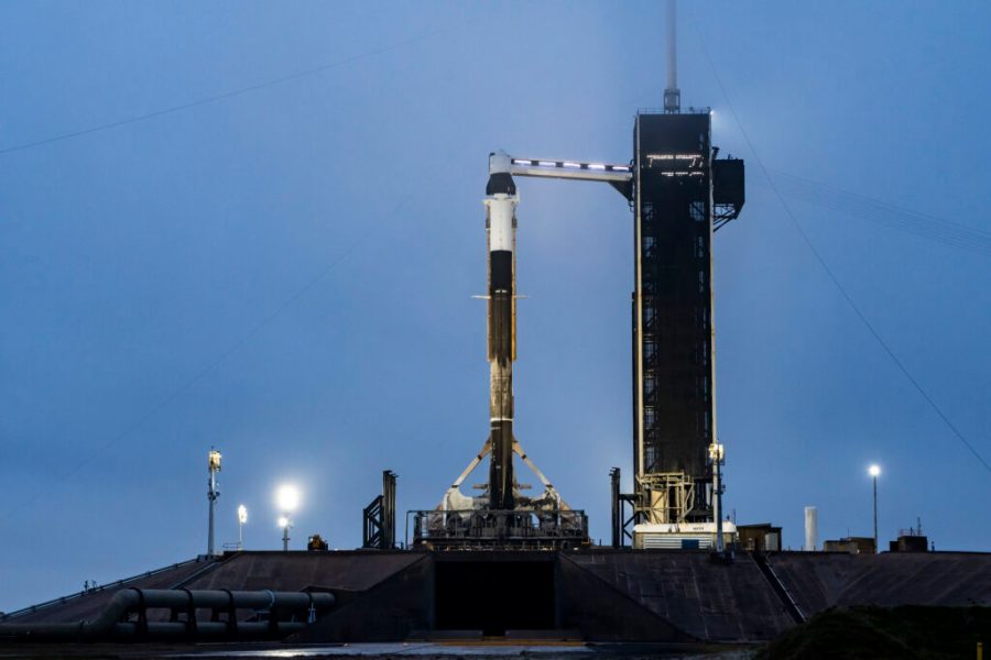 A SpaceX Falcon 9 rocket with the company's Dragon spacecraft aboard is seen on the launch pad at Launch Complex 39A ahead of Axiom Mission 3 launch. Credit: SpaceX