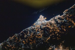 Beirut, the capital city of Lebanon, and its metropolitan area with a population of 2.2 million, is pictured on the coast of the Mediterranean Sea as the International Space Station orbited 252 miles above the Middle East.
