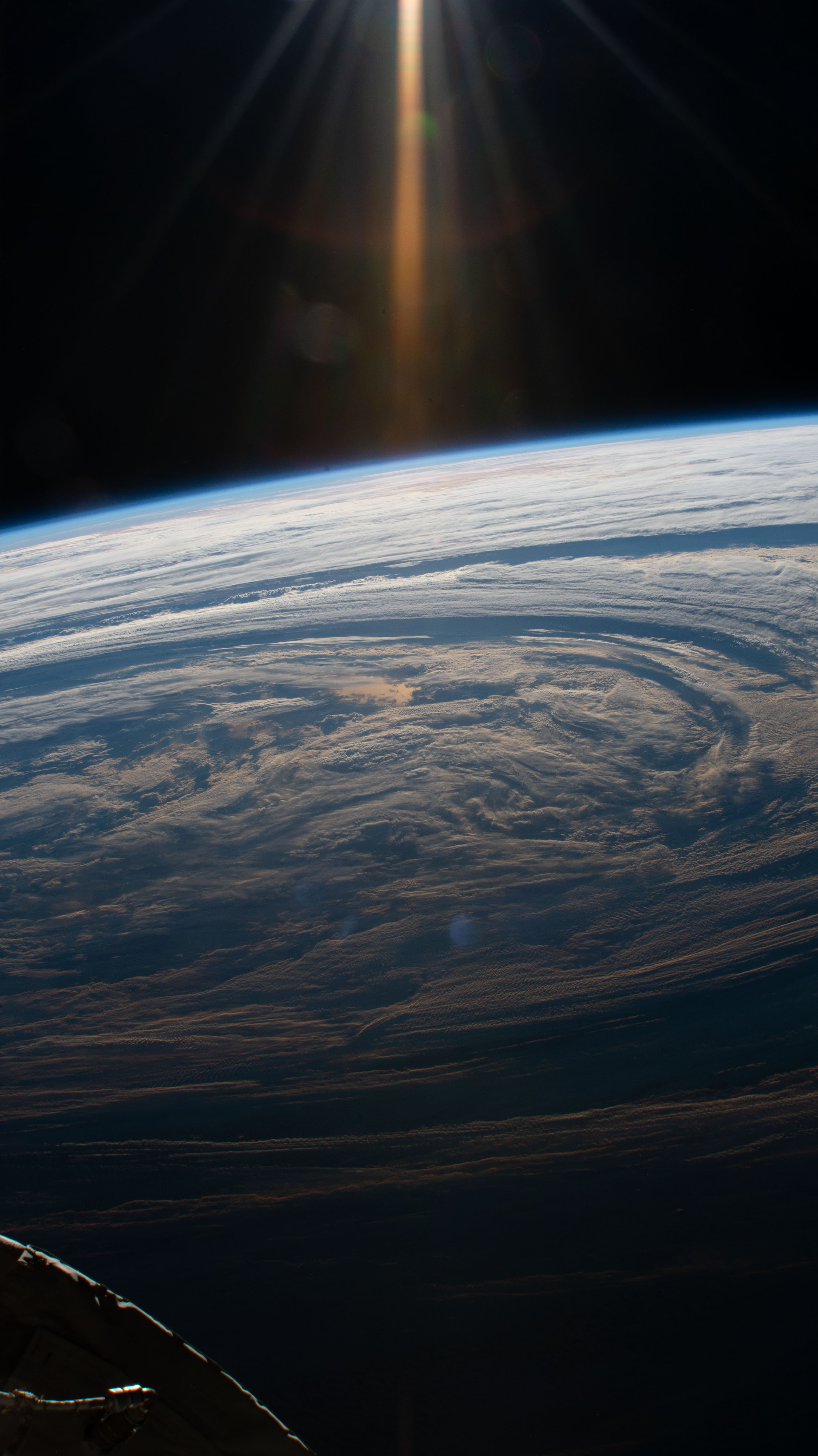 The International Space Station flew 265 miles above this cloudy formation in the south Indian Ocean.