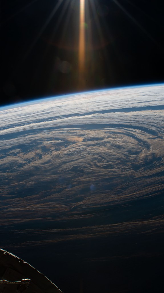 The International Space Station flew 265 miles above this cloudy formation in the south Indian Ocean.