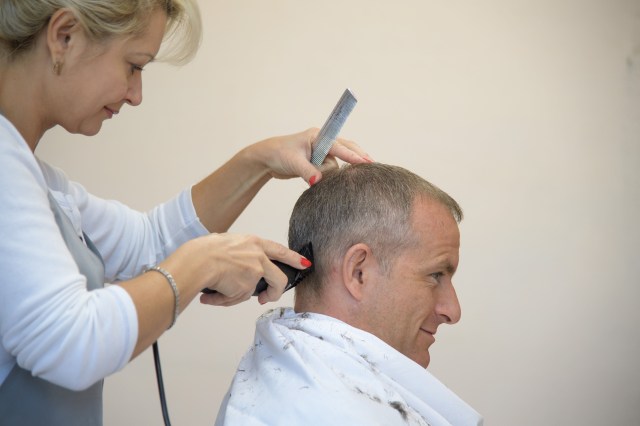 Expedition 57 backup crew member David Saint-Jacques of the Canadian Space Agency gets his hair cut, Tuesday, Oct. 9, 2018 at the Cosmonaut Hotel in Baikonur, Kazakhstan. Expedition 57 Flight Engineer Nick Hague of NASA and Flight Engineer Alexey Ovchinin of Roscosmos are scheduled to launch onboard a Soyuz rocket October 11 and will spend the next six months living and working aboard the International Space Station.