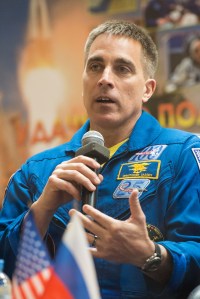 At the Cosmonaut Hotel crew quarters in Baikonur, Kazakhstan, Expedition 63 crewmember Chris Cassidy of NASA responds to questions provided by reporters in a virtual question and answer session April 8 as he prepares for launch. Cassidy and Anatoly Ivanishin and Ivan Vagner of Roscosmos will launch April 9 on the Soyuz MS-16 spacecraft from the Baikonur Cosmodrome for a six-and-a-half month mission on the International Space Station.