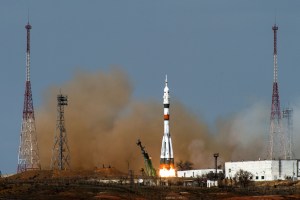 The Soyuz MS-16 lifts off from Site 31 at the Baikonur Cosmodrome in Kazakhstan Thursday, April 9, 2020 sending Expedition 63 crewmembers Chris Cassidy of NASA and Anatoly Ivanishin and Ivan Vagner of Roscosmos into orbit for a six-hour flight to the International Space Station and the start of a six-and-a-half month mission.