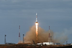 The Soyuz MS-16 lifts off from Site 31 at the Baikonur Cosmodrome in Kazakhstan Thursday, April 9, 2020 sending Expedition 63 crewmembers Chris Cassidy of NASA and Anatoly Ivanishin and Ivan Vagner of Roscosmos into orbit for a six-hour flight to the International Space Station and the start of a six-and-a-half month mission.