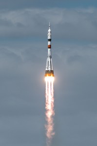 The Soyuz MS-16 lifts off from Site 31 at the Baikonur Cosmodrome in Kazakhstan Thursday, April 9, 2020 sending Expedition 63 crewmembers Chris Cassidy of NASA and Anatoly Ivanishin and Ivan Vagner of Roscosmos into orbit for a six-hour flight to the International Space Station and the start of a six-and-a-half month mission.