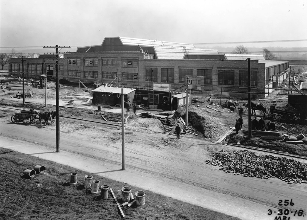 Exterior view of building construction.