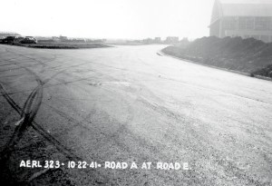 Road beside hangar.
